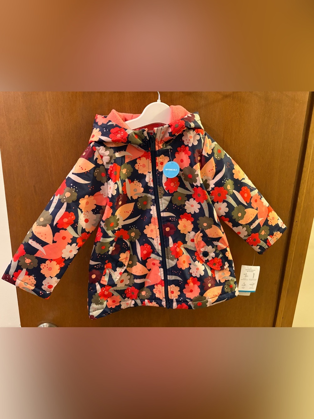 Kids Fleece Lined Rain Jacket - Picture 1 of 5